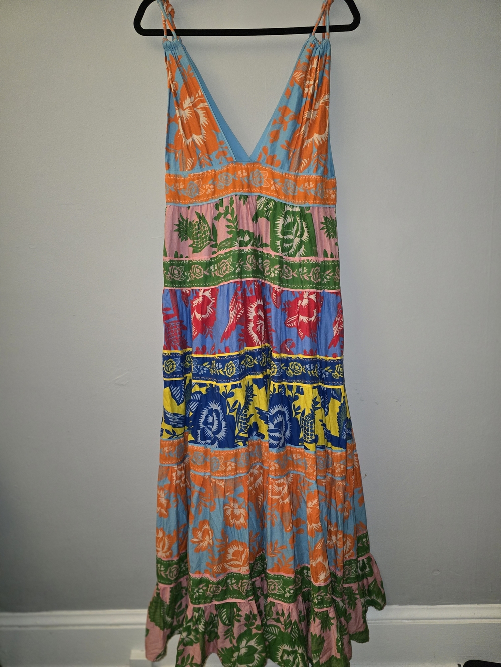 Farm Rio Lace Garden Mix Midi Dress